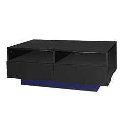 STILVORA Table Basse en panneaux de particules avec LED 90x55x35 cm, Noir