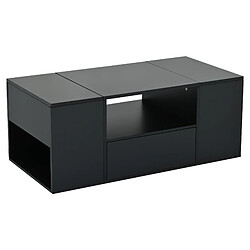 STILVORA Table Basse en panneaux de particules avec LED 100x50x40 cm, Noir