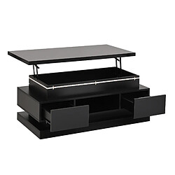STILVORA Table Basse en panneau de particules avec LED 100x50x40 cm, Noir