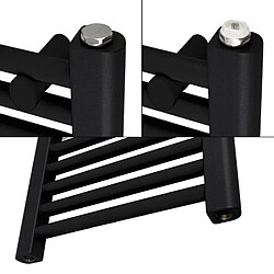 Acheter LuxeBath Radiateur électrique courbé résistance 300W raccord latéral au bas noir 40x80 cm