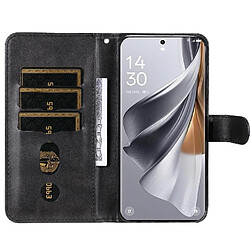 Acheter Étui Pour OPPO Reno 10 Pro Cuir Housse de protection Fermeture éclair Supports de fente pour carte Noir