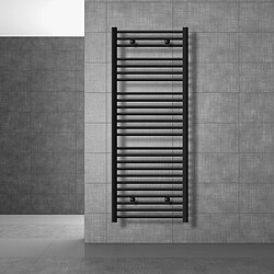 LuxeBath Radiateur de salle de bain Sahara raccord latéral sèche-serviettes noir 60x150cm