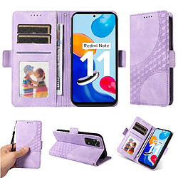 Acheter Étui Pour Xiaomi Redmi Note 11S 4G Cuir Motif matelassé Housse de protection Supports de fente pour carte Violet