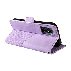 Avis Étui Pour Oppo A57 4G 2022 Cuir Housse de protection Supports de fente pour carte Motif matelassé Violet