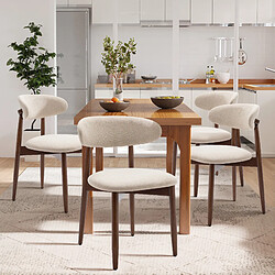 Smartue Lot de 2 chaises style nordique, pieds en bois, H81×L56.4×P52.6 cm – Beige pas cher