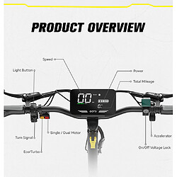 Acheter Trottinette électrique Pliable OOTD T10 Pro 11" 1300Wx2 Moteur Vitesse Maximale 65Km/h