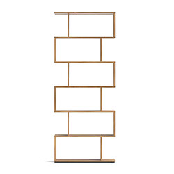 Pegane Bibliothèque Étagère asymétrique haute coloris Chêne Mauvella - Longueur 80 x Hauteur 191 x Profondeur 24,6 cm