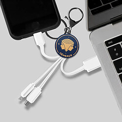 Acheter YELLO KOKO Câble USB 3-en-1 Micro-USB / USB-C / Lightning design Porte-Clés Gémeaux Blanc