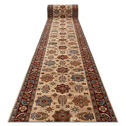 RUGSX KESHAN tapis de couloir 7683 53555 oriental, cadre beige terre cuite - 90 cm 90x700 cm