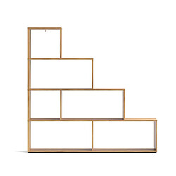 Pegane Bibliothèque Étagère type échelle avec 4 étagères coloris Chêne Mauvella - Longueur 145 x Hauteur 143 x Profondeur 28 cm