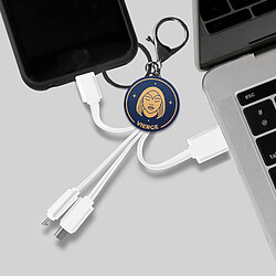 Acheter YELLO KOKO Câble USB 3-en-1 Micro-USB / USB-C / Lightning design Porte-Clés Vierge Blanc