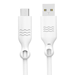 JUST GREEN Câble USB-A vers micro-USB 2m Blanc