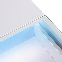 Avis FENCHILIN Coiffeuse Avec Eclairage LED Sans Miroir Blanc 115x 55 cm Meuble De Toilette 3 Tiroirs