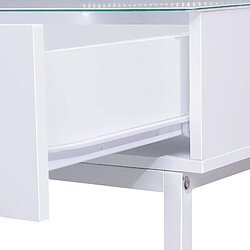 Acheter FENCHILIN Coiffeuse Avec Eclairage LED Sans Miroir Blanc 115x 55 cm Meuble De Toilette 3 Tiroirs