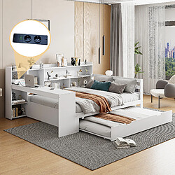 OKWISH Avec lit coulissant et bureau - Pin - Sans Matelas