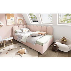 OKWISH Élégant en Velours Rose - Sans Matelas