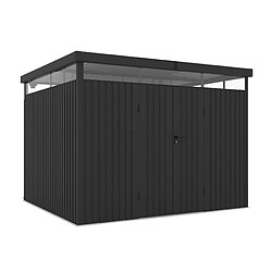 Wasabi – Abri De Jardin Extérieur En Métal 7,66m² Quarz – Épaisseur Robuste 0,40mm – Lampe Incluse – Fermeture À Clé – Lumière 360º – Toit Plat – Cabane De Rangement Résistant – 296x259x218cm