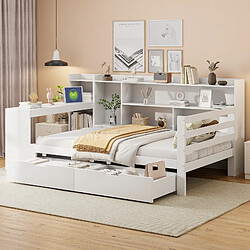 OKWISH Avec bureau et espaces de rangement - Pin - Sans Matelas
