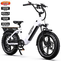 Vélo électrique ONESPORT OT08 20" 500W Moteur 48V 18AH Blanc
