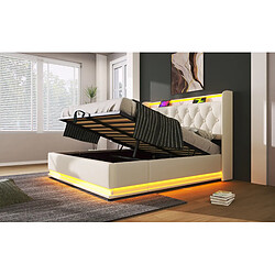 OKWISH Avec fonction LED, application et télécommande - Similicuir - Sans Matelas