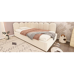 OKWISH Structure Solide et Sommier Métal - Velours - Sans Matelas