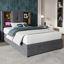 OKWISH Avec Coffre, Wireless Charging et USB C - Coton - Sans Matelas