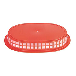 Panière Alimentaire Ovale Polypropylène Rouge - Olympia 40 mm H - Lot de 6