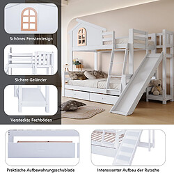 OKWISH Avec rangement et tiroirs - Pin + MDF - Sans Matelas