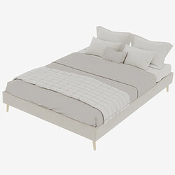 Acheter modfu Lit adulte 140x200 cm, en tissu, beige