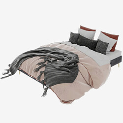 Acheter modfu Lit adulte 160x200 cm, en tissu, gris