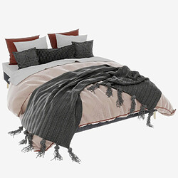 modfu Lit adulte 160x200 cm, en tissu, gris pas cher