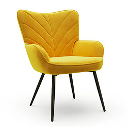 Smartue Chaise Moderne à Motif Feuille - Design Simple et Naturel - Chaise polyvalente salon et bureau, jaune