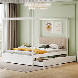 OKWISH Avec rangement sous le lit, tiroirs - Matière : Bois + MDF - Sans Matelas