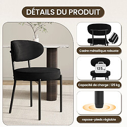 Acheter Smartue Chaises de salle à manger modernes – Lot de 2, pieds en métal robustes et assise ultra-confortable-Noir