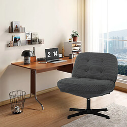 Smartue Chaise de bureau - Assise large en mousse mémoire, confort et soutien, usage bureau et maison - Gris