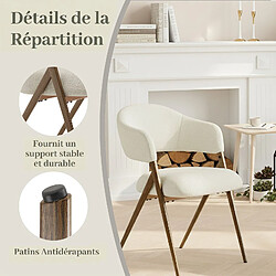 Smartue Lot de 2 Chaises de Salle à Manger – Design Ergonomique et Confortable, Style Vintage - Beige