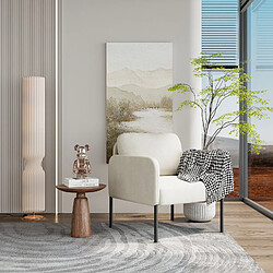 Smartue Un fauteuil au confort naturel, pensé pour le quotidien - Fauteuil avec dossier enveloppant et pieds en métal fin, Blanc