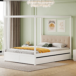 OKWISH Avec rangement sous le lit, tiroirs - Matière : Bois + MDF - Sans Matelas