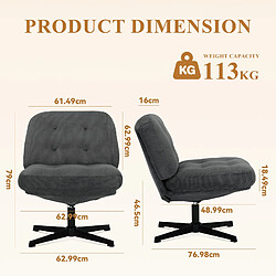 Avis Smartue Chaise de bureau - Assise large en mousse mémoire, confort et soutien, usage bureau et maison - Gris