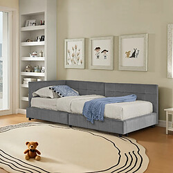 OKWISH Avec rangement sous le lit - Matière : Velours - Sans Matelas