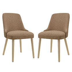 Smartue Lot de 2 Chaises de Salle à Manger Haut Dossier – Style Vintage Chic, Assise Confortable, Idéales pour Cuisine et Salle à Manger – marron