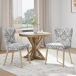 Smartue Chaise - Lot de 2 chaises capitonnées dossier haut style club – Pour salle à manger, cuisine, salon – Jacquard