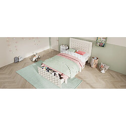 STILVORA Lit d’enfant 90×200 cm avec tiroir et grand espace de rangement, bords biseautés anti-collision