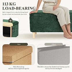 Acheter Smartue Pouf rond en tissu beige avec couvercle plateau réversible - Gris clair