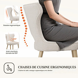 Avis Smartue Lot de 2 Chaises Capitonnées Dossier Haut, Salle à Manger Cuisine Salon, Beige