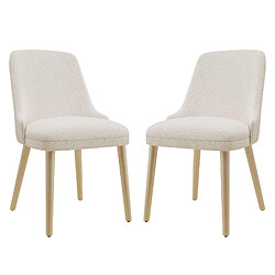 Smartue Lot de 2 Chaises de Salle à Manger Haut Dossier – Style Vintage Chic, Assise Confortable, Idéales pour Cuisine et Salle à Manger – beige