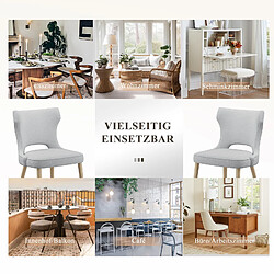 Smartue Chaise – Lot de 2 chaises capitonnées dossier haut style club – Pour salle à manger, cuisine, salon – Gris clair pas cher