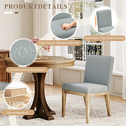 Avis Smartue Lot de 2 Chaises – Design Rétro Élégant, Dossier Haut, Structure en Bois Robuste, Confort Classique pour Cuisine - gris