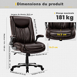 Acheter Smartue Chaise de bureau – Chaise de bureau ergonomique Robuste, charge maximale 181 kg - Marron