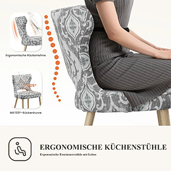 Acheter Smartue Chaise - Lot de 2 chaises capitonnées dossier haut style club – Pour salle à manger, cuisine, salon – Jacquard